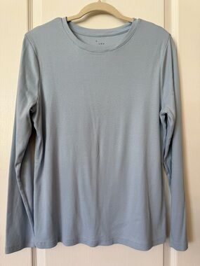 A New Day Ribbed Long Sleeve Top XL Light Blue Stretch Soft Basic  🎉 2 for $20 🎉